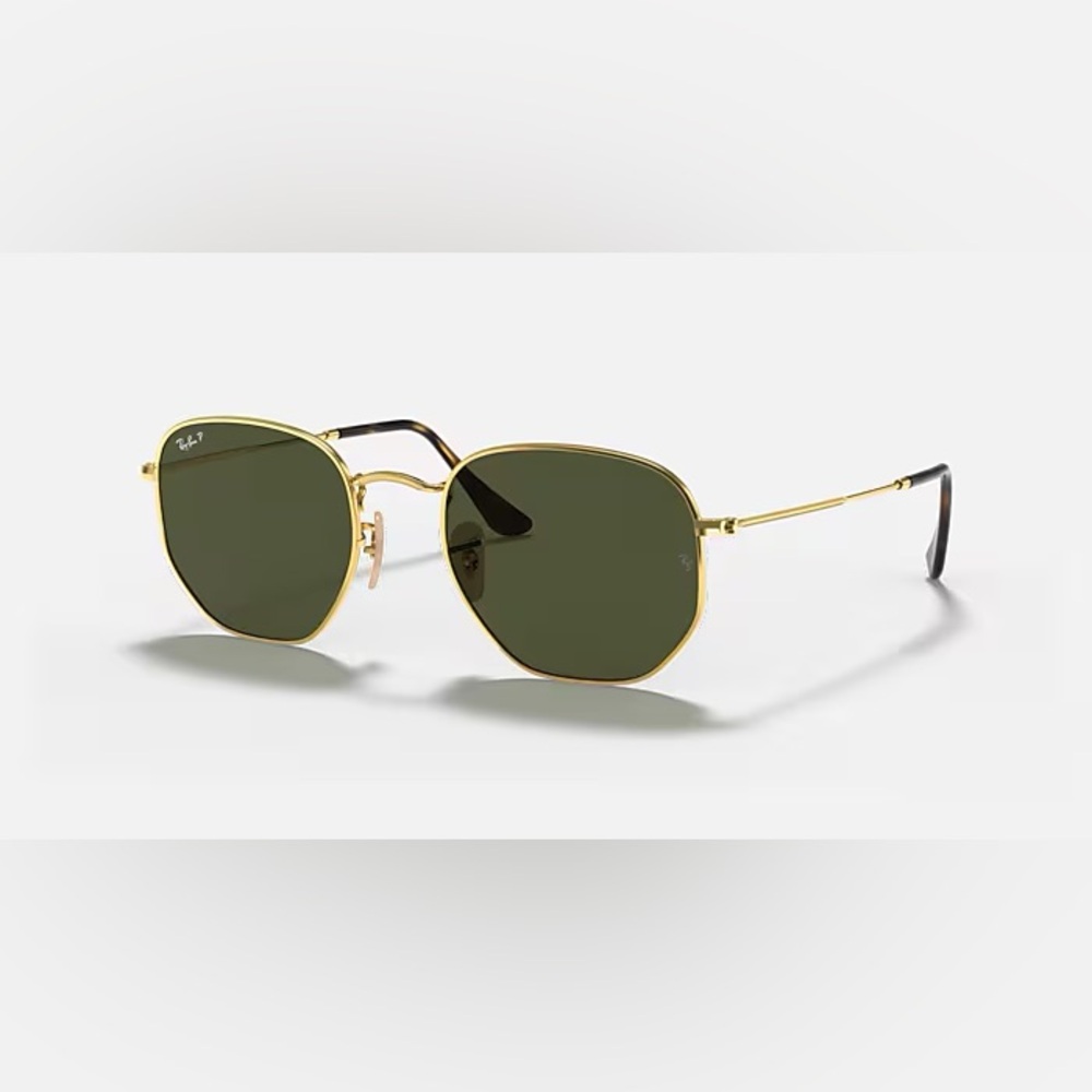 Like-New Ray-Ban Polarized Hexagonal Flat Lenses Sunglasses